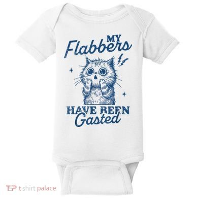 My Flabbers Have Been Gasted Distressed Retro Funny Cat Baby Bodysuit