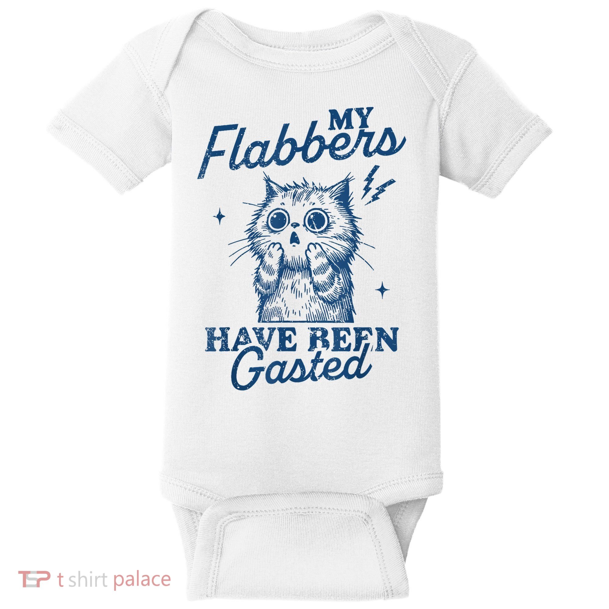 My Flabbers Have Been Gasted Distressed Retro Funny Cat Baby Bodysuit