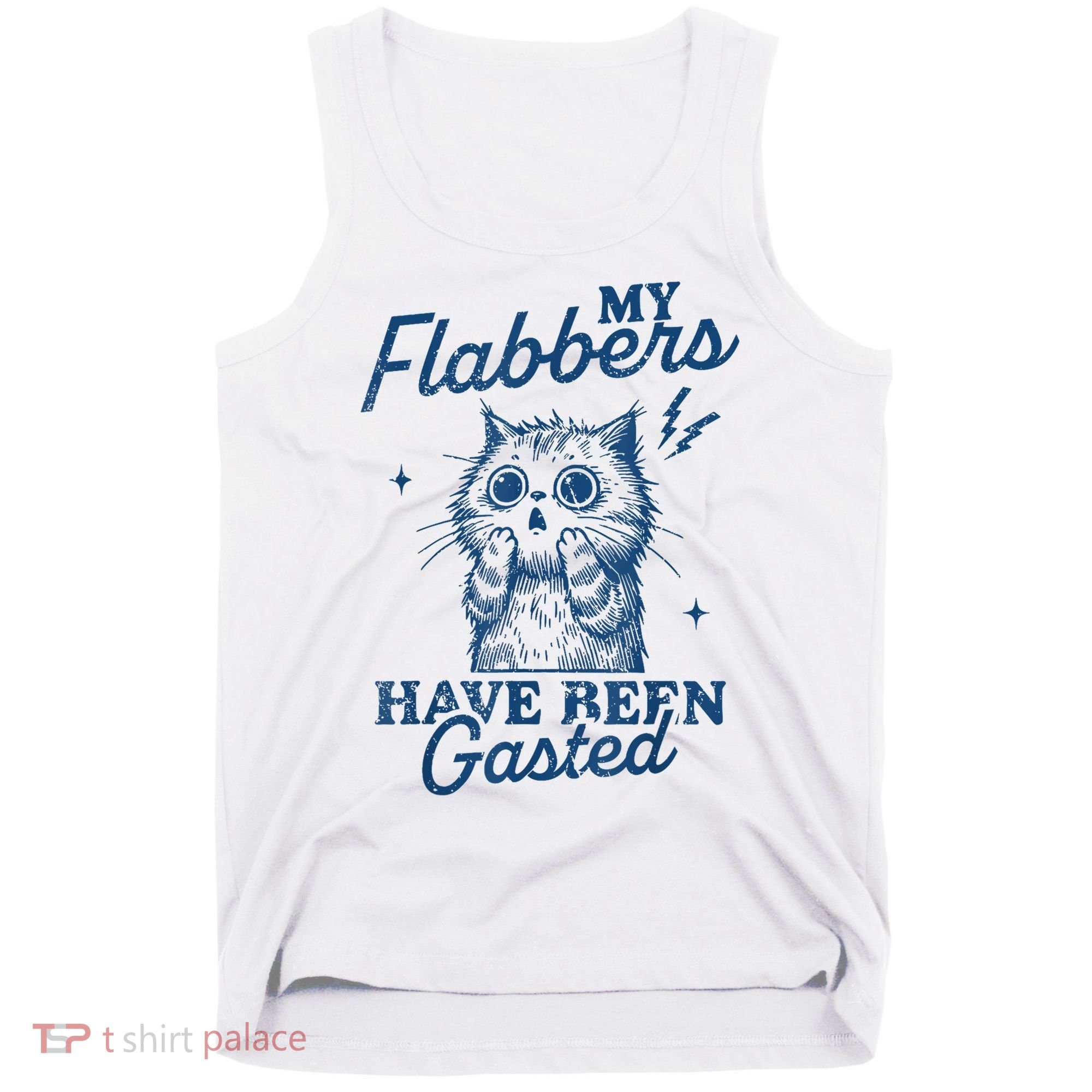 My Flabbers Have Been Gasted Distressed Retro Funny Cat Tank Top
