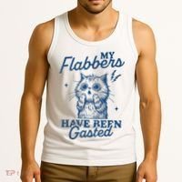 My Flabbers Have Been Gasted Distressed Retro Funny Cat Tank Top thumb 3