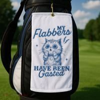 My Flabbers Have Been Gasted Distressed Retro Funny Cat Golf Towel thumb 2