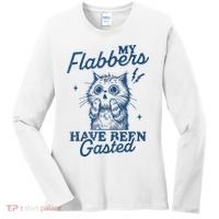 My Flabbers Have Been Gasted Distressed Retro Funny Cat Women's Long Sleeve Shirt thumb 0