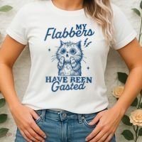 My Flabbers Have Been Gasted Distressed Retro Funny Cat Women's T-Shirt thumb 2