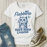My Flabbers Have Been Gasted Distressed Retro Funny Cat Women's T-Shirt thumb 3