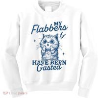 My Flabbers Have Been Gasted Distressed Retro Funny Cat Kids Sweatshirt thumb 0