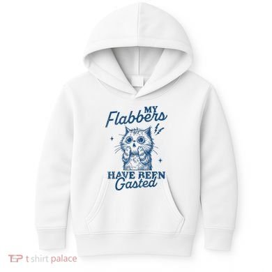 My Flabbers Have Been Gasted Distressed Retro Funny Cat Kids Hoodie