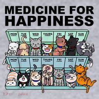 Medicine For Happiness Cat Lover Funny Women's Racerback Cropped Tank thumb 2