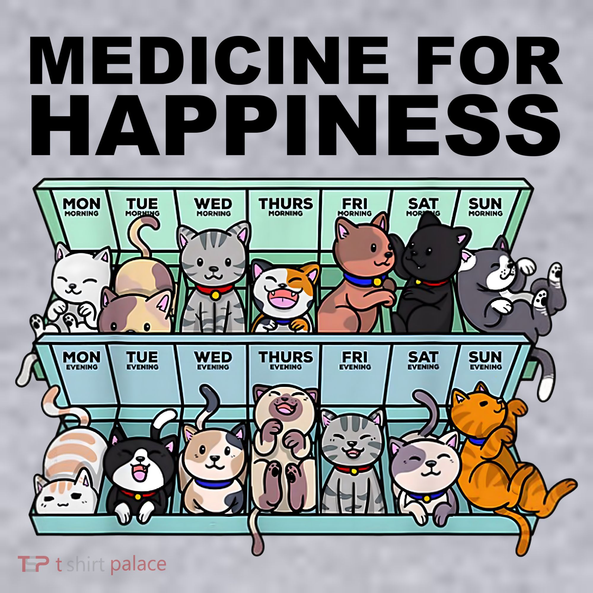 Medicine For Happiness Cat Lover Funny Women's Racerback Cropped Tank