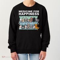 Medicine For Happiness Cat Lover Funny Women's Sweatshirt thumb 0
