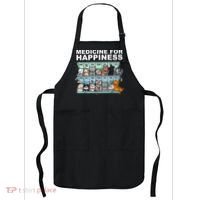 Medicine For Happiness Cat Lover Funny Apron thumb 0