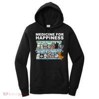Medicine For Happiness Cat Lover Funny Women's Hoodie thumb 0