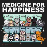 Medicine For Happiness Cat Lover Funny Urban Oversized Heavyweight T-Shirt thumb 2