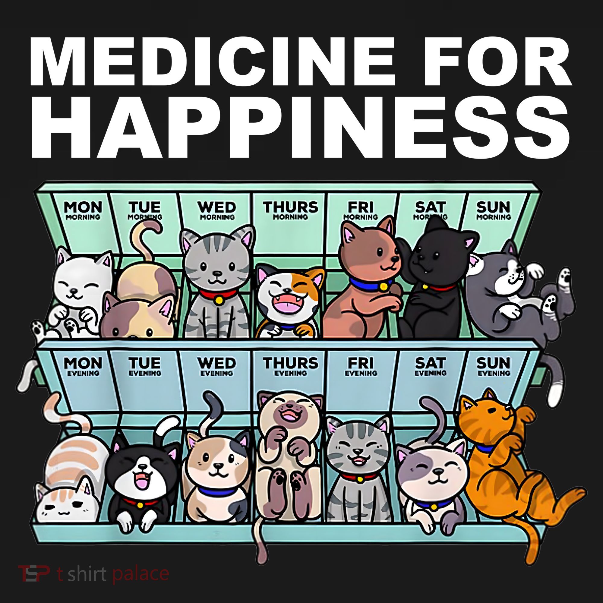 Medicine For Happiness Cat Lover Funny Mousepad