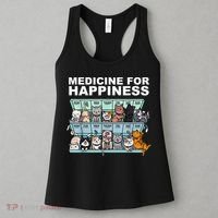 Medicine For Happiness Cat Lover Funny Women's Tank Top thumb 3
