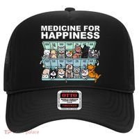 Medicine For Happiness Cat Lover Funny Hat thumb 0