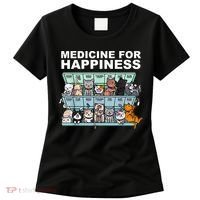 Medicine For Happiness Cat Lover Funny Women's T-Shirt thumb 0