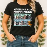 Medicine For Happiness Cat Lover Funny Women's T-Shirt thumb 2