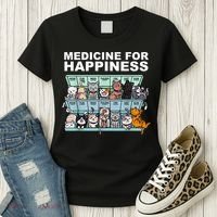 Medicine For Happiness Cat Lover Funny Women's T-Shirt thumb 3