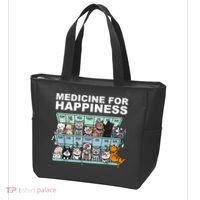 Medicine For Happiness Cat Lover Funny Tote Bag thumb 3