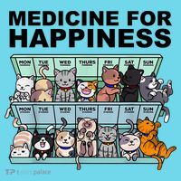 Medicine For Happiness Cat Lover Funny Kids Long Sleeve Shirt thumb 2