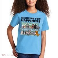 Medicine For Happiness Cat Lover Funny Kids T-Shirt thumb 2