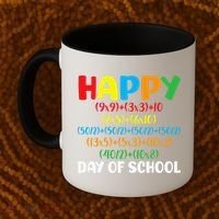 Math Formula Happy 100th Day Of School Math Teacher Coffee Mug thumb 2