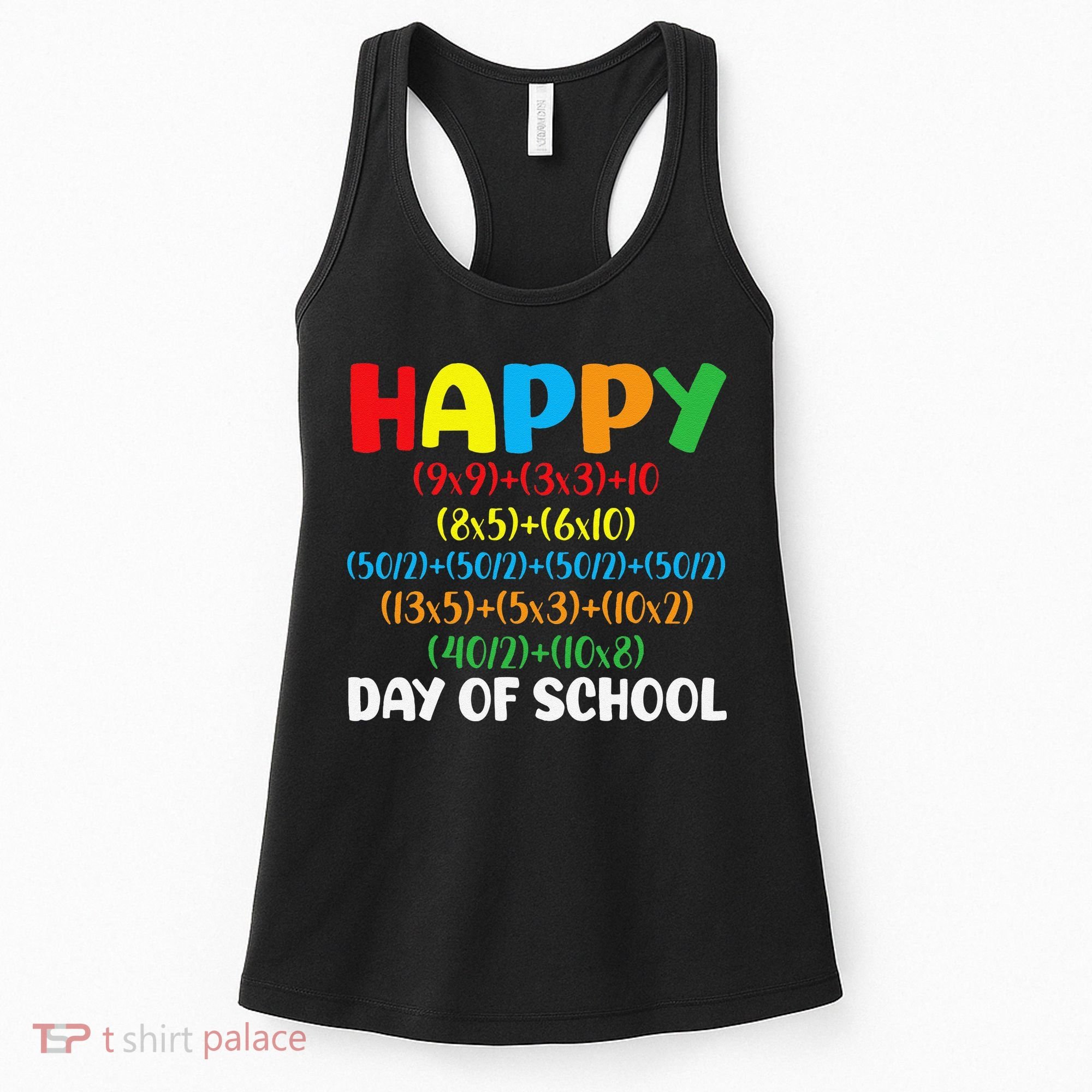 Math Formula Happy 100th Day Of School Math Teacher Women's Tank Top