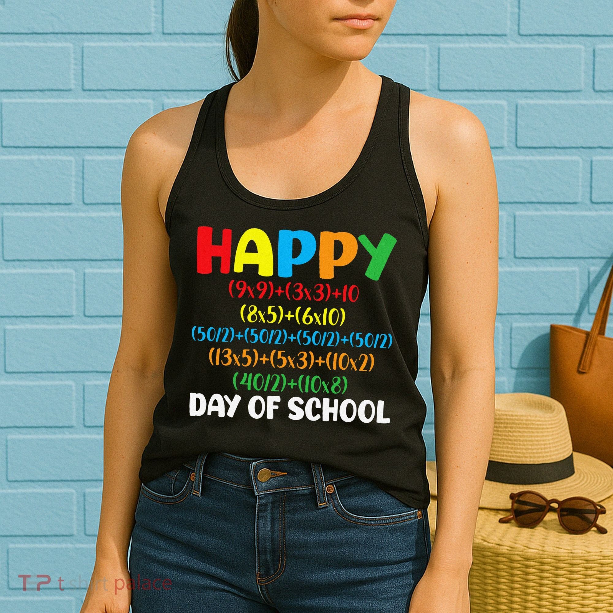 Math Formula Happy 100th Day Of School Math Teacher Women's Tank Top