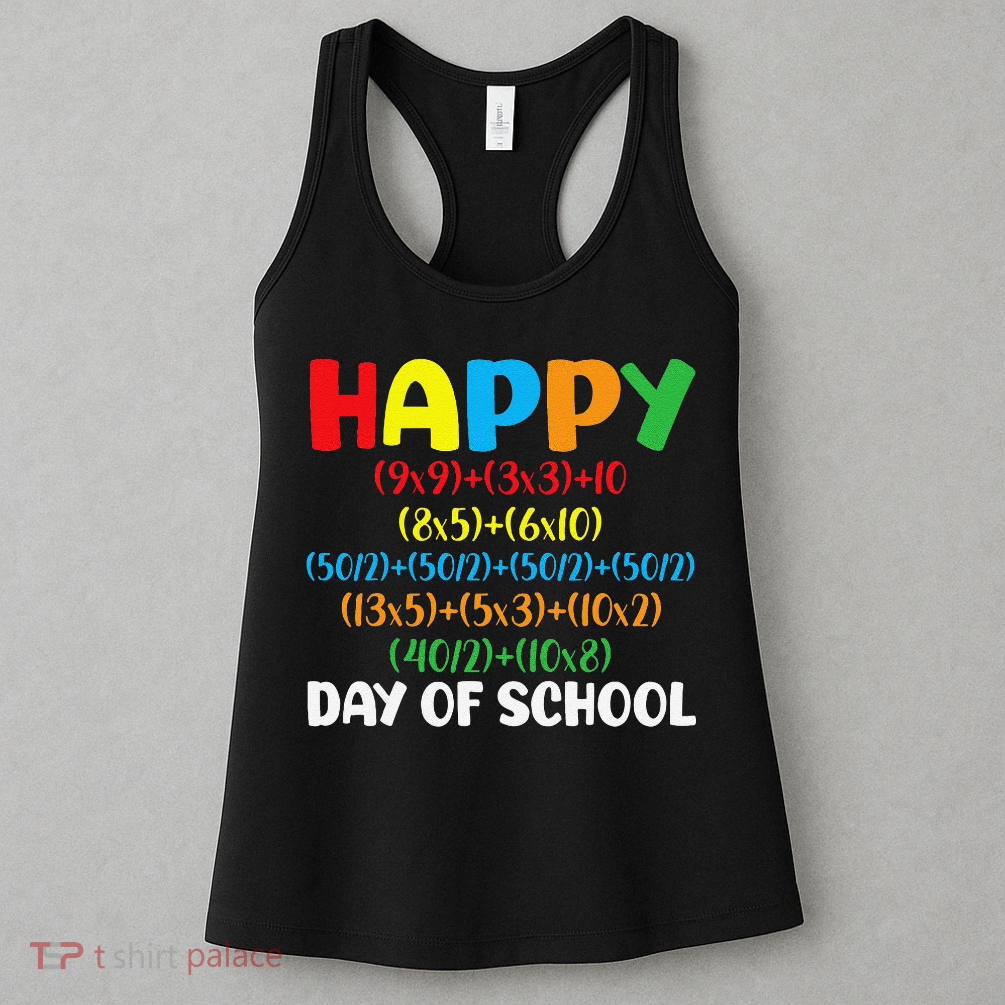 Math Formula Happy 100th Day Of School Math Teacher Women's Tank Top