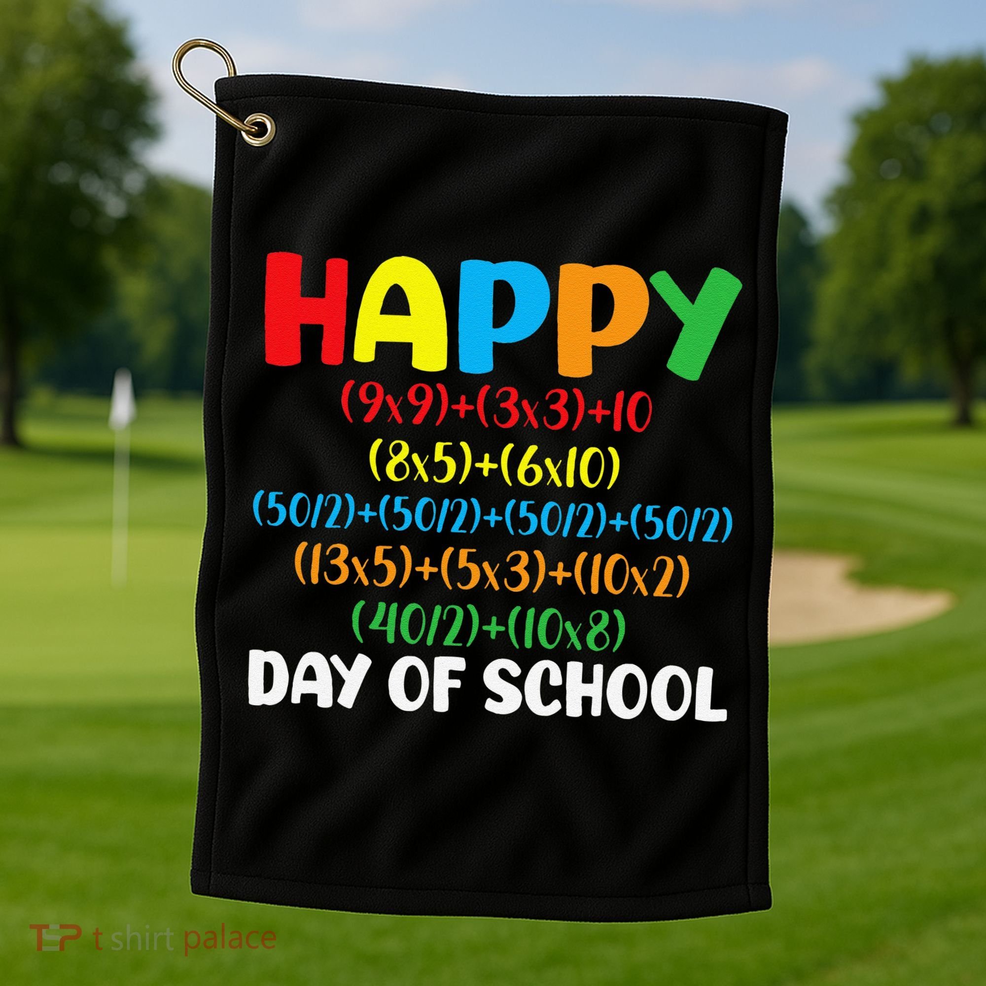 Math Formula Happy 100th Day Of School Math Teacher Golf Towel