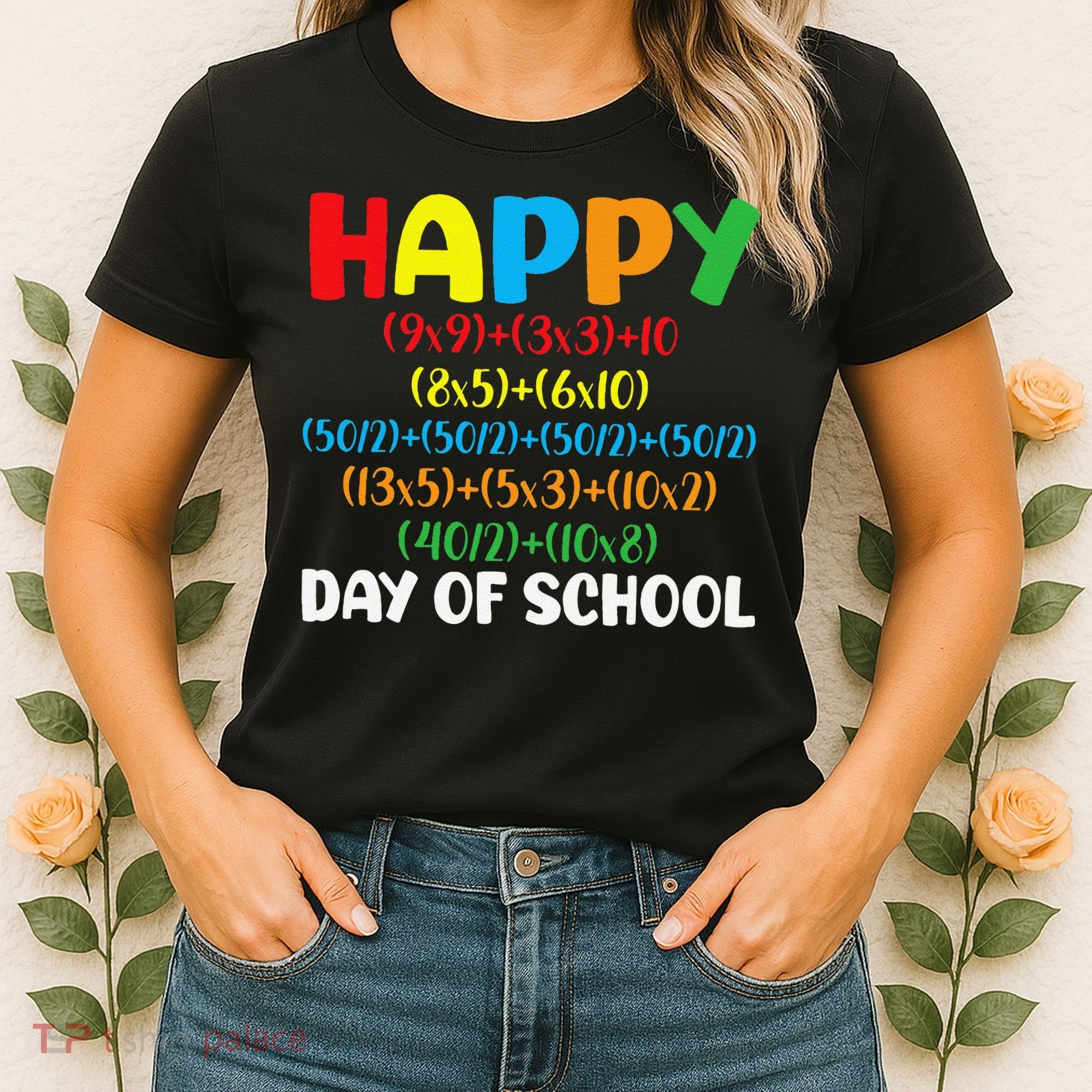 Math Formula Happy 100th Day Of School Math Teacher Women's T-Shirt