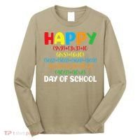 Math Formula Happy 100th Day Of School Math Teacher Long Sleeve Shirt thumb 0