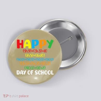 Math Formula Happy 100th Day Of School Math Teacher Button