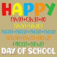 Math Formula Happy 100th Day Of School Math Teacher Button thumb 1