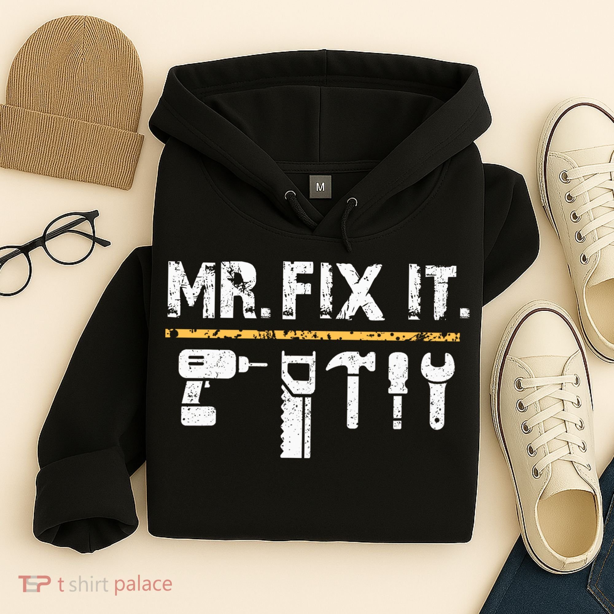 Mr Fix It . Funny Handyman Woodworking Hoodie