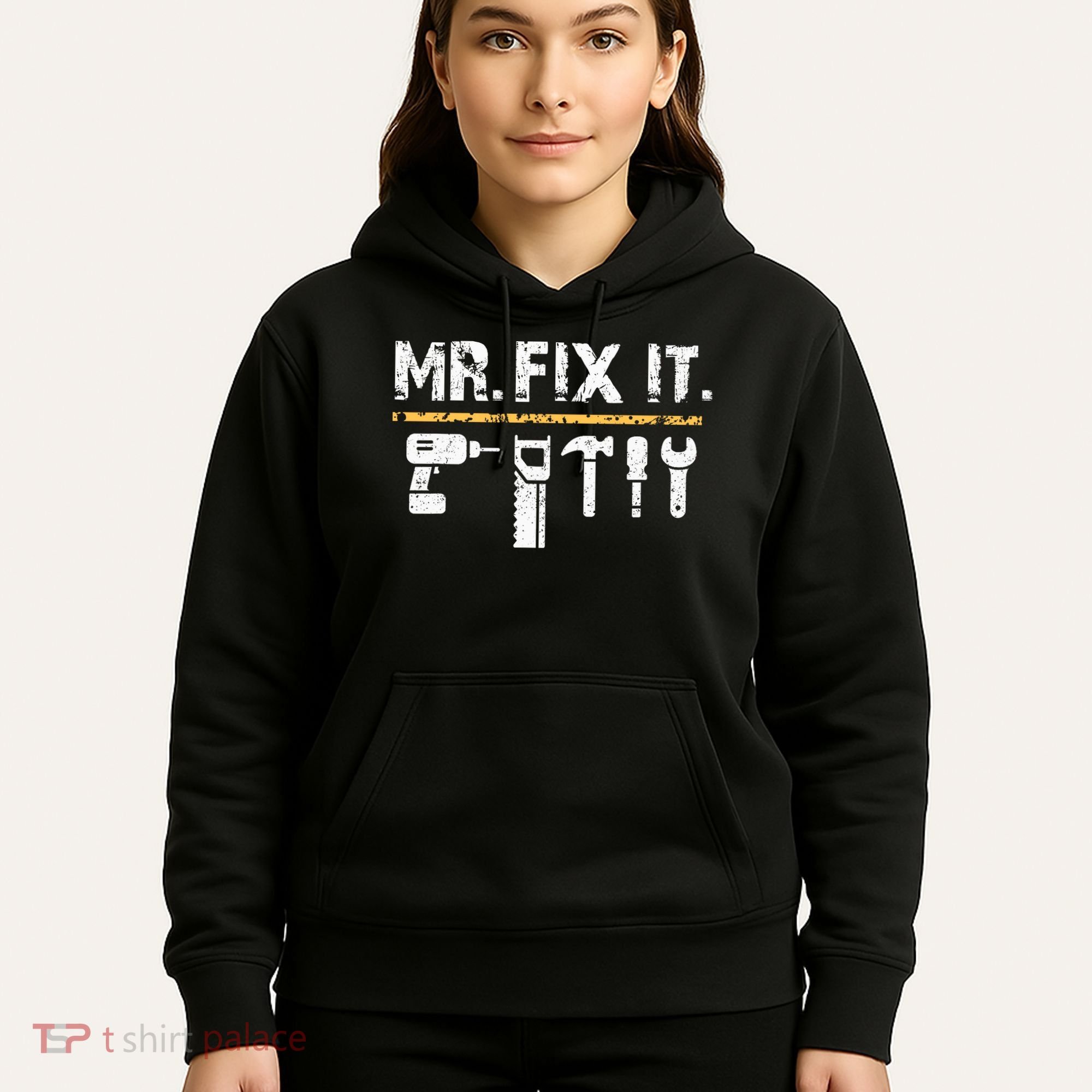 Mr Fix It . Funny Handyman Woodworking Hoodie
