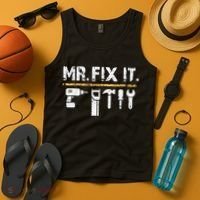 Mr Fix It . Funny Handyman Woodworking Tank Top thumb 4