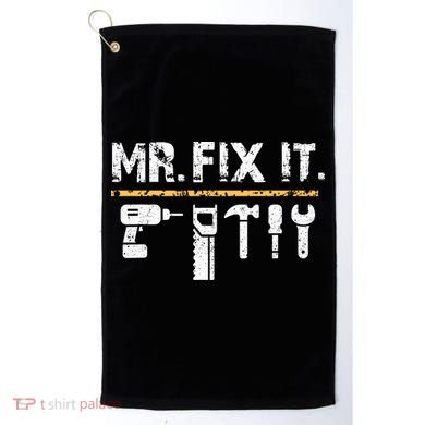 Mr Fix It . Funny Handyman Woodworking Golf Towel