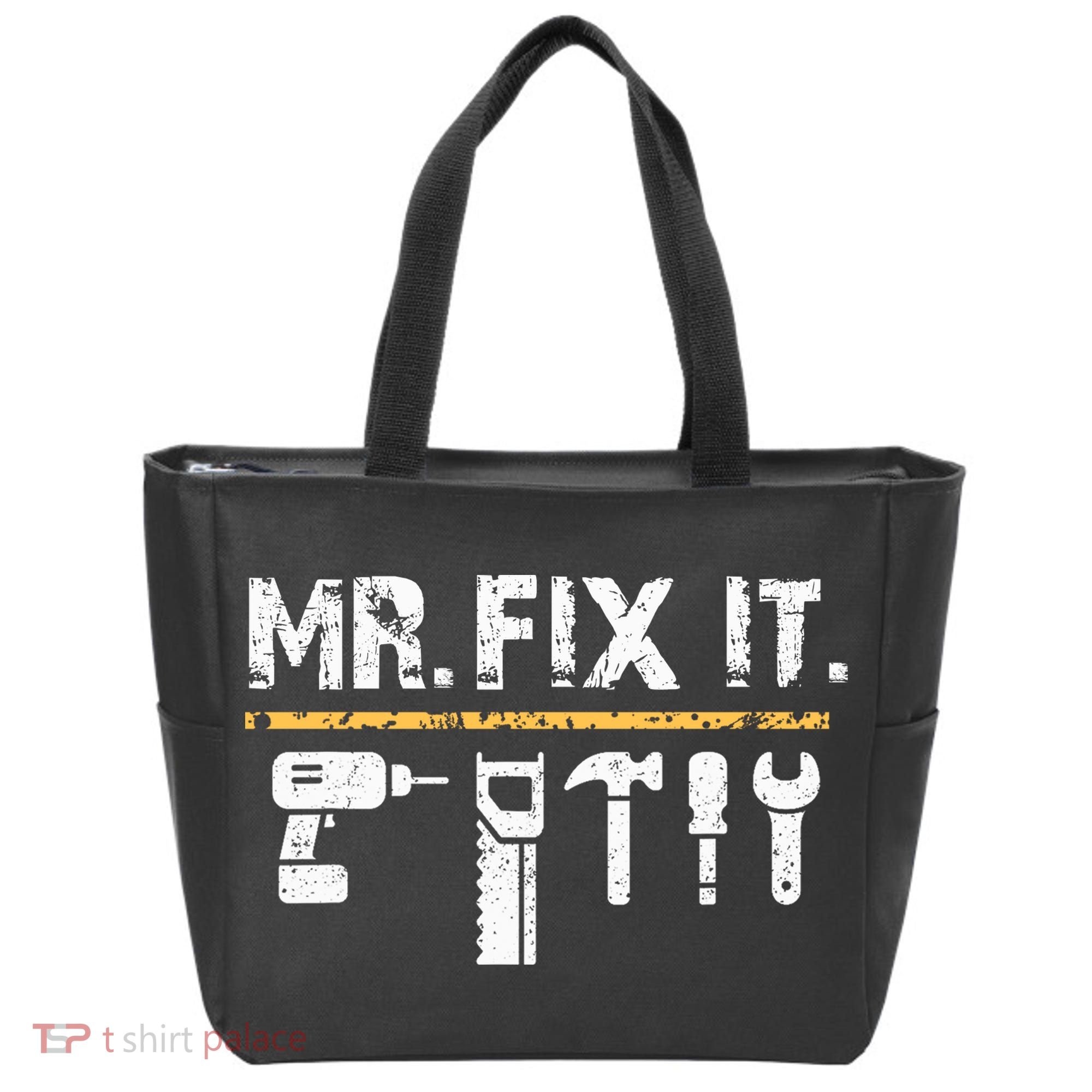 Mr Fix It . Funny Handyman Woodworking Tote Bag
