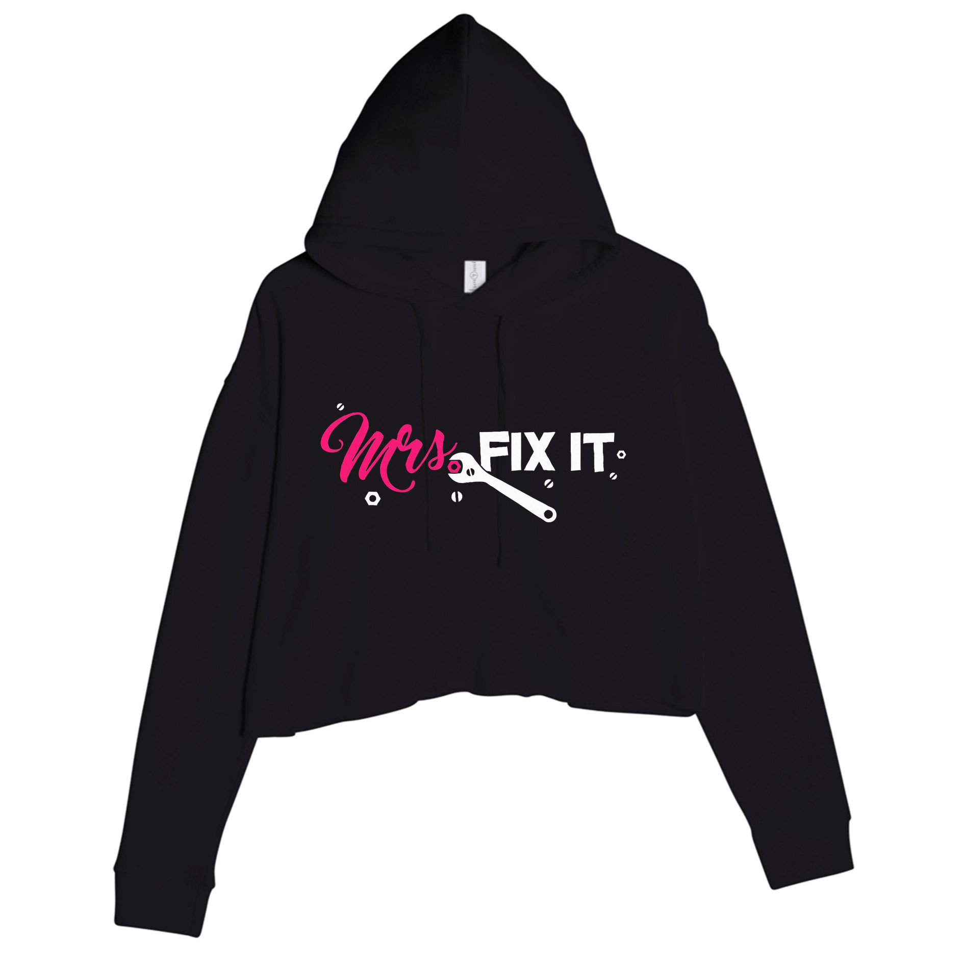 Mrs. Fix It For Handywoman Or Wife Who Likes To Fix Crop Fleece Hoodie