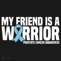 My Friend Is A Warrior Blue Ribbon Prostate Cancer Awareness Gift Women's Hoodie thumb 2