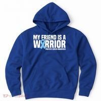 My Friend Is A Warrior Blue Ribbon Prostate Cancer Awareness Gift Hoodie thumb 0