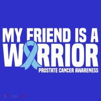 My Friend Is A Warrior Blue Ribbon Prostate Cancer Awareness Gift Kids Sweatshirt thumb 2