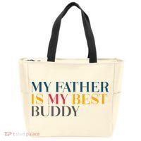 My Father Is My Best Buddy Cute Tote Bag thumb 0