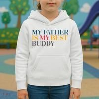 My Father Is My Best Buddy Cute Kids Hoodie thumb 3