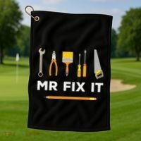 Mr Fix It Handyman Golf Towel thumb 1