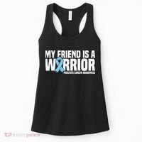 My Friend Is A Warrior Blue Ribbon Prostate Cancer Awareness Women's Tank Top thumb 0