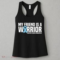 My Friend Is A Warrior Blue Ribbon Prostate Cancer Awareness Women's Tank Top thumb 3
