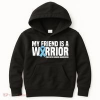 My Friend Is A Warrior Blue Ribbon Prostate Cancer Awareness Kids Hoodie thumb 0