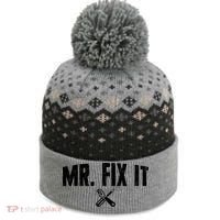 Mr Fix It Funny Cool Gift The Baniff Cuffed Pom Beanie thumb 0